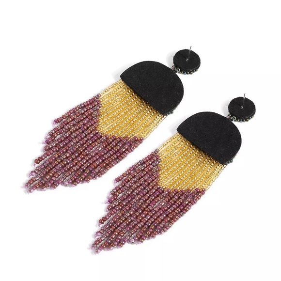 “ Italia” Elongated Seedbead Earrings - Picture 3 of 5